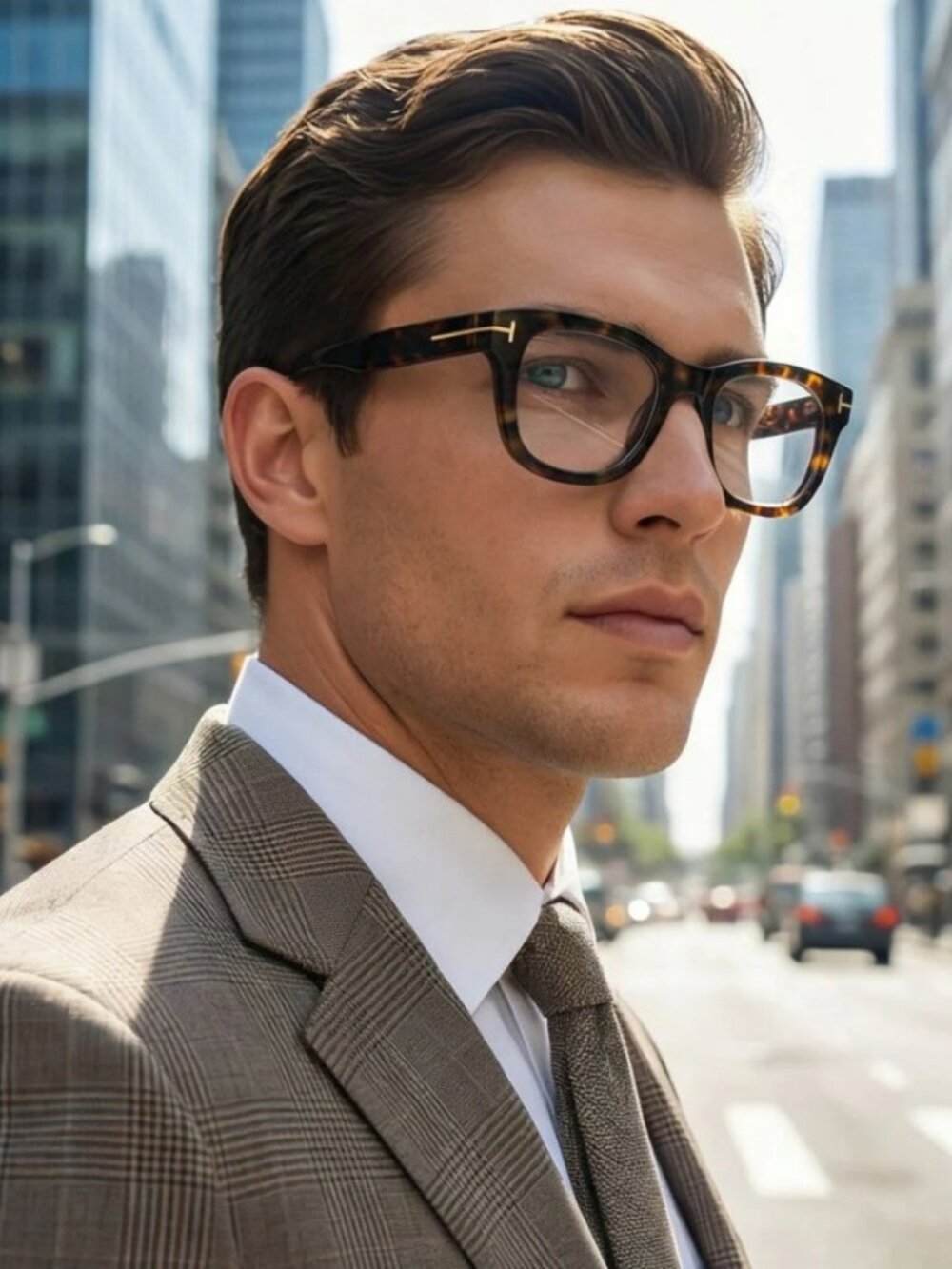 Tom Ford Men Eyeglasses Coloured Havana Square FT5872-B 055 NEW AUTHENTIC